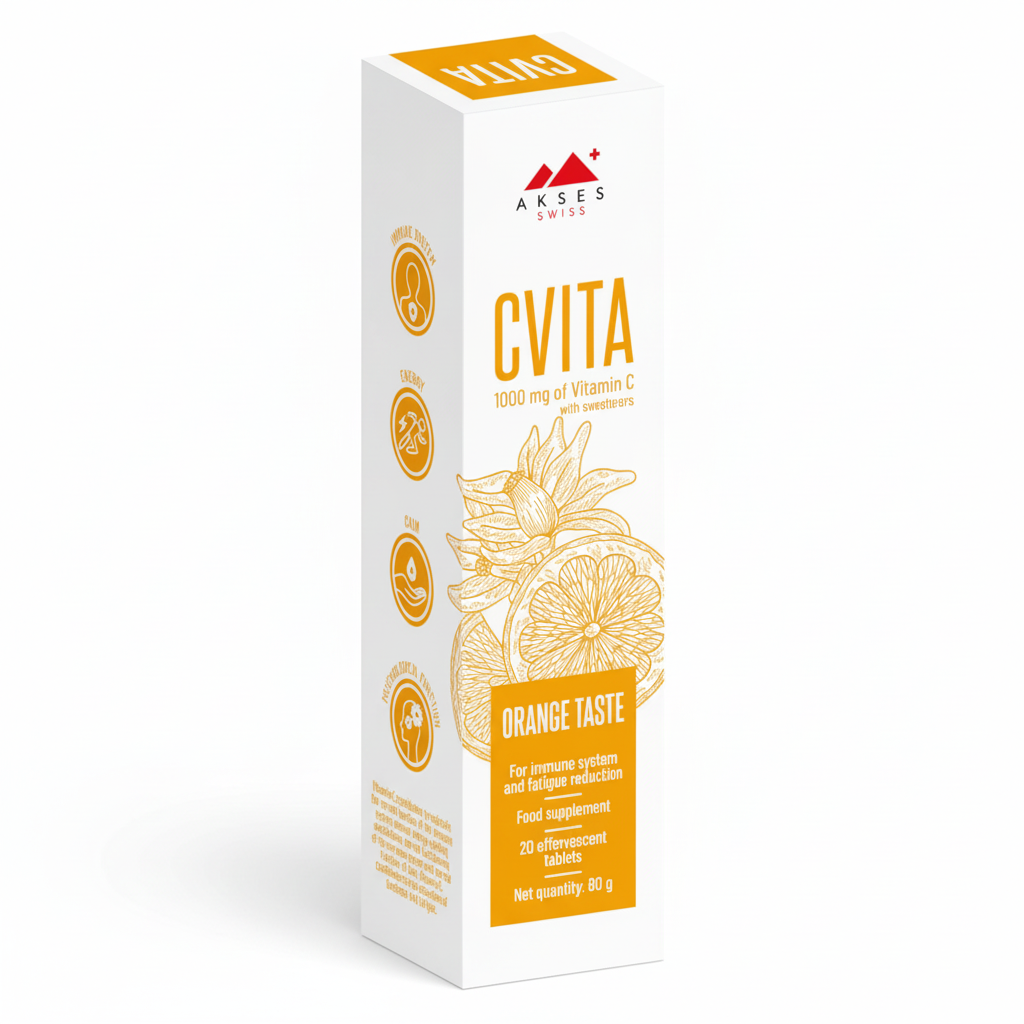 CVITA Vitamin C 1000mg Effervescent Orange Taste 20 Tab