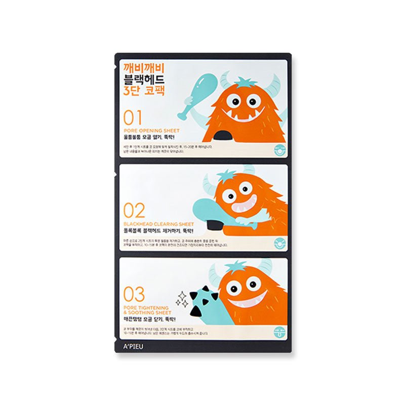 A'PIEUA'PIEU Goblin Blackhead 3-Step Nose Pack 3 Sheet
